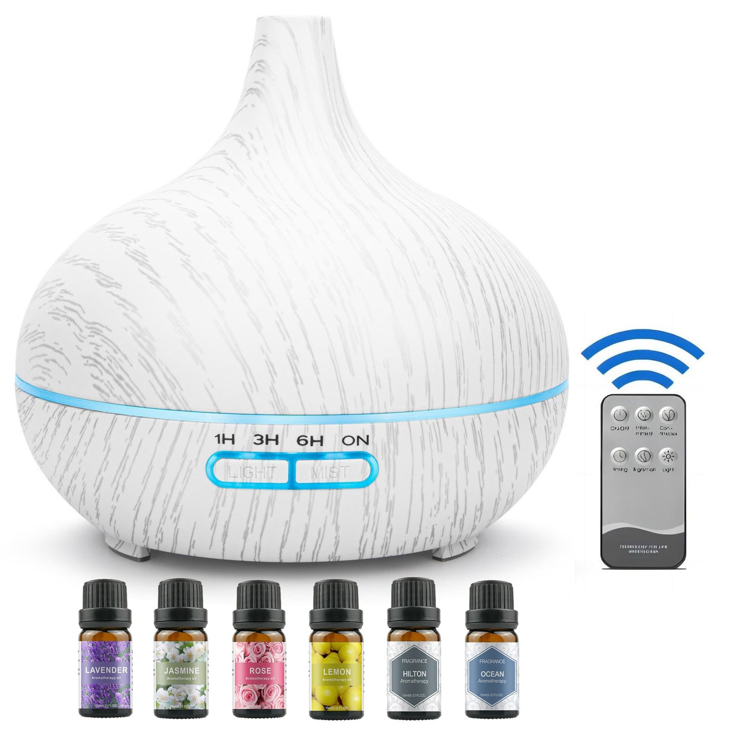 550ML Aromatherapy Oil Diffuser, Auto Shut-Off When Water Runs Out - Essential Oil Aromatherapy Diffuser With 6 Bottles Of 10ML Essential Oil Set --Sales On Temu And Shein Are Prohibited