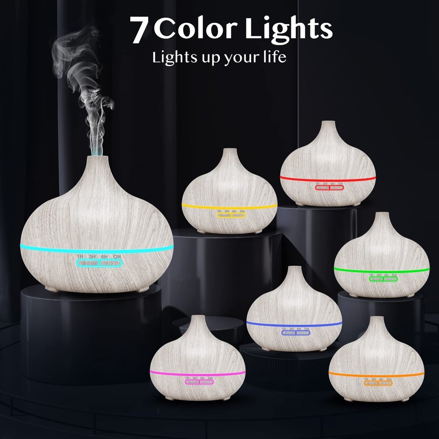 550ML Aromatherapy Oil Diffuser, Auto Shut-Off When Water Runs Out - Essential Oil Aromatherapy Diffuser With 6 Bottles Of 10ML Essential Oil Set --Sales On Temu And Shein Are Prohibited